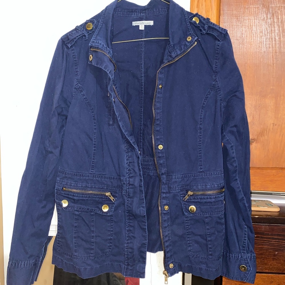 Charlotte Russe navy military jacket